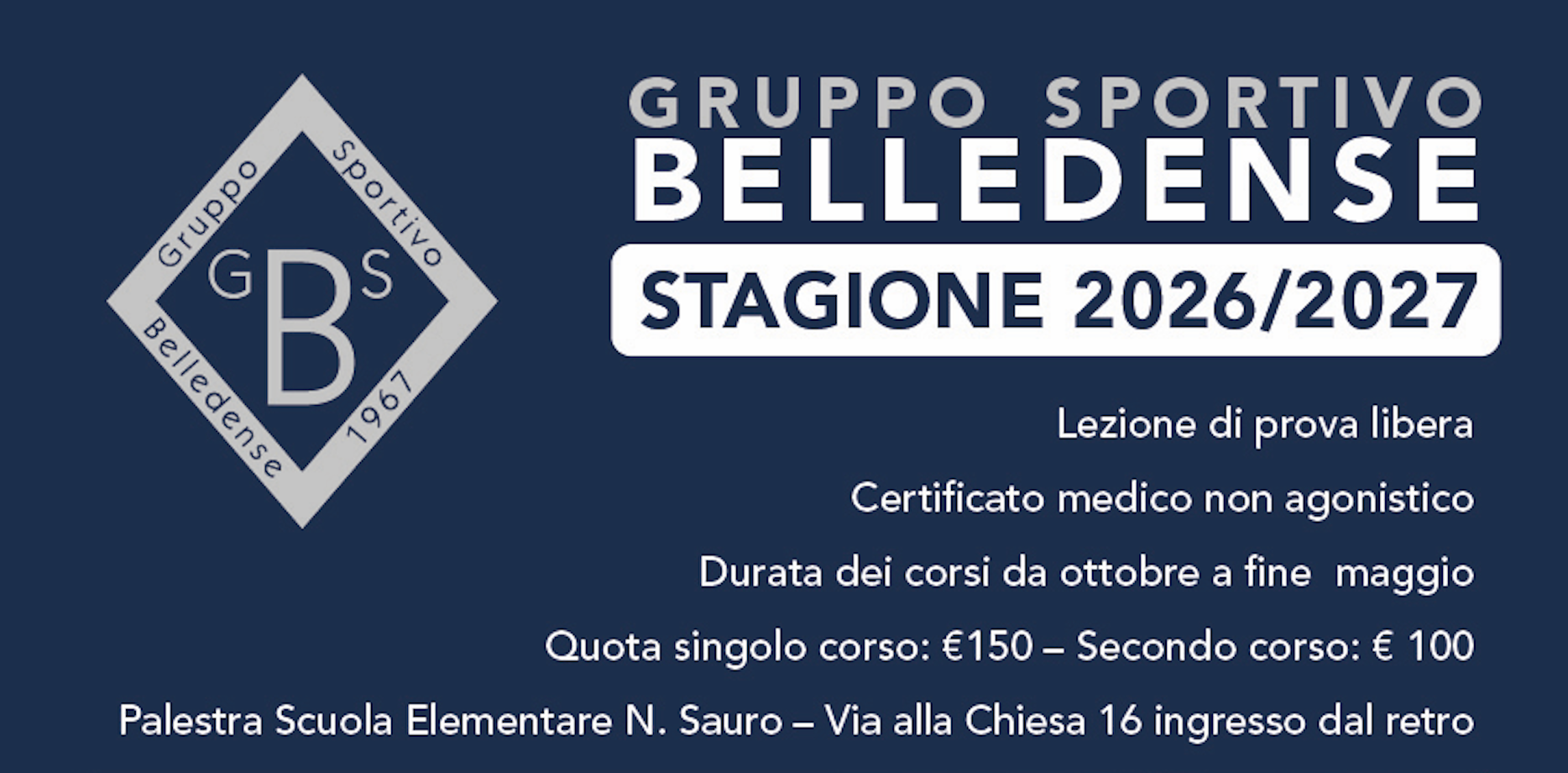 Corsi di ginnastica per l’anno 2026/27